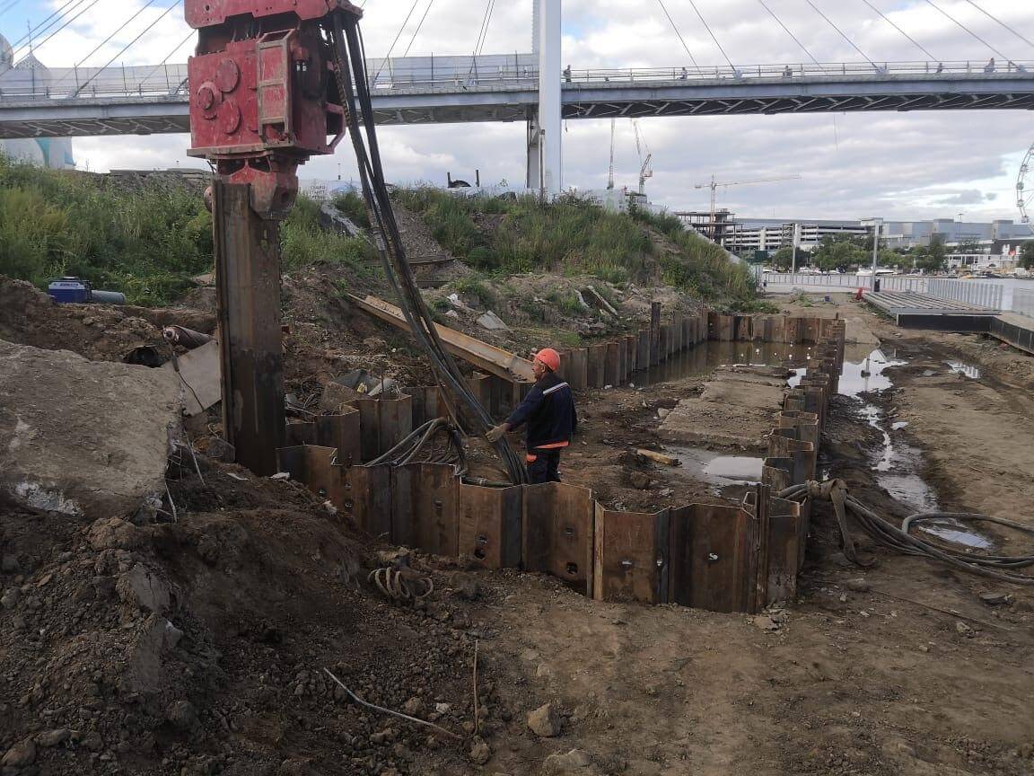 Закрепление грунтов шпунтом